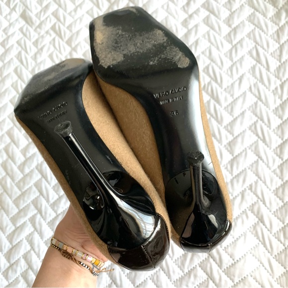 Dolce & Gabbana Vintage brown & tan wool square toe pumps, 6 - Picture 6 of 16